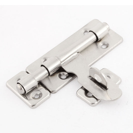 Unique Bargains Stainless Steel Gate Door Lock Latch Bolt Hasp Stapler 4"
