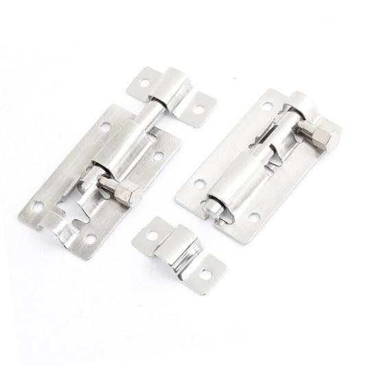 Unique Bargains 2 Pcs Door Gate Security Silver Tone Metal Bolt 5cm Length